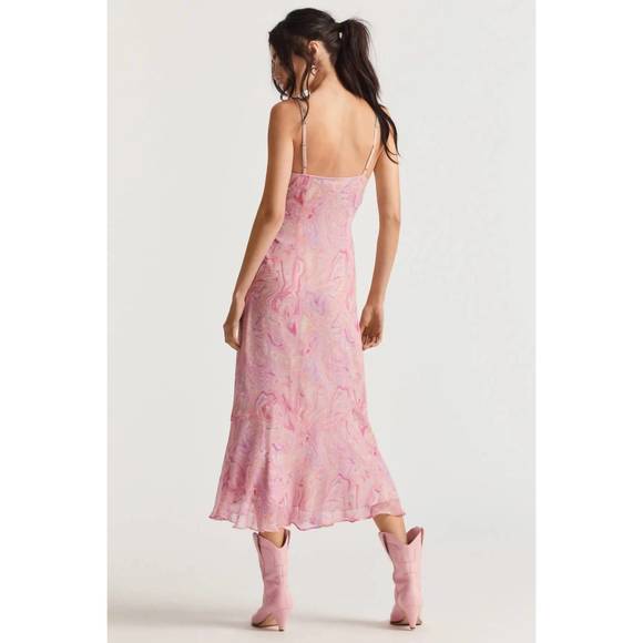 NEW LOVESHACKFANCY cookie midi dress in pink kiss - Picture 3 of 3